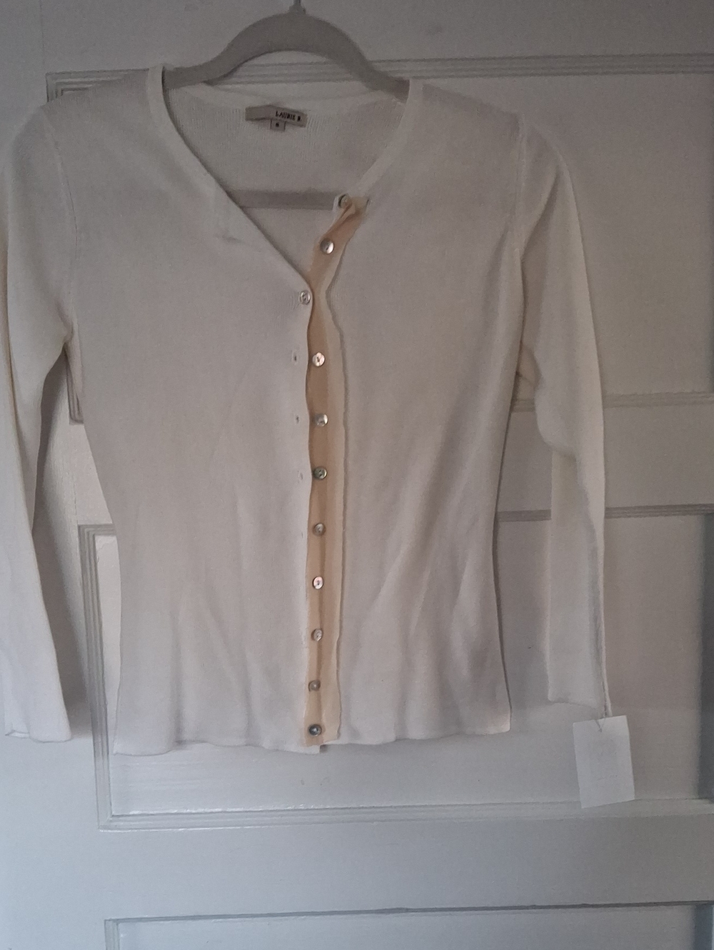 Lands' End Cream Button-Front Women's Sweater